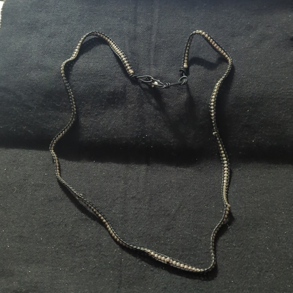 Silver Tone Black Wrap Style Beaded Statement Necklace Or Bracelet